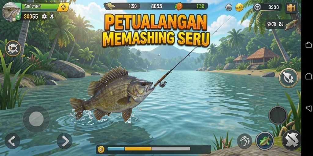 Tampilan seru dari gameplay memancing di 8055.