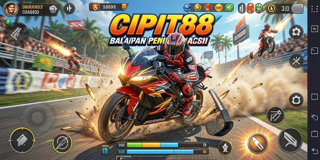 Screenshot utama CIPIT88 menampilkan momen balapan yang mendebarkan.