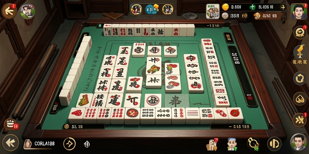 Tampilan gameplay seru dari CORLA188 dengan grafis Mahjong yang menarik.