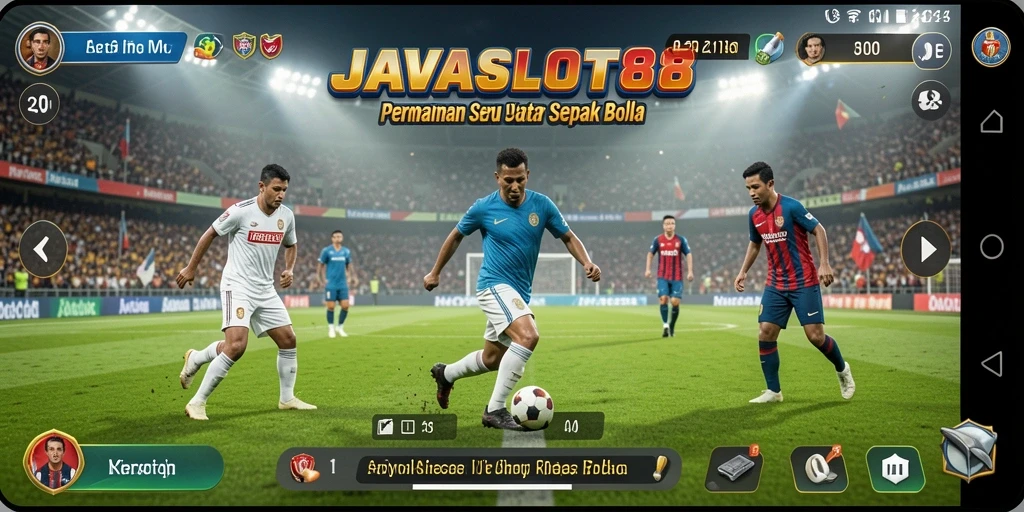 Tampilan gameplay JAVASLOT88 yang menegangkan dalam pertandingan sepak bola.