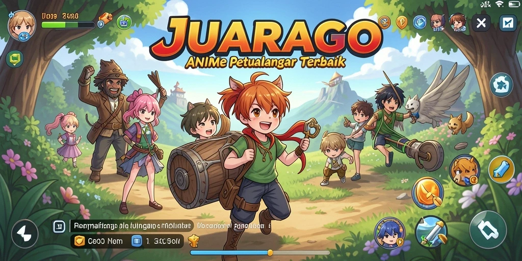 Tangkapan layar gameplay JUARAGO yang menampilkan pertarungan karakter anime.