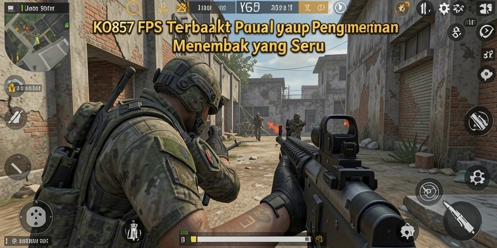 Screenshot menunjukkan aksi cepat gameplay FPS KO857.