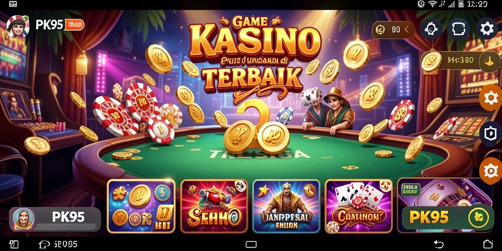Screenshot gameplay PK95 yang menunjukkan momen seru di kasino.