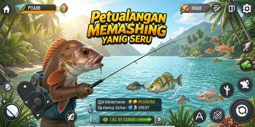 Tampilan gameplay POA88 yang menampilkan aksi memancing yang mendebarkan.