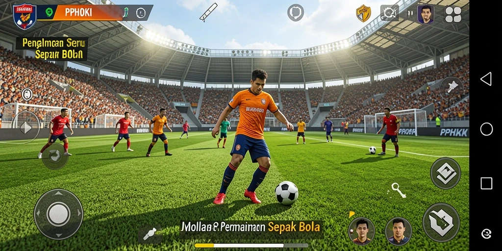 Tangkapan layar PPHOKI menampilkan aksi seru di lapangan sepak bola.