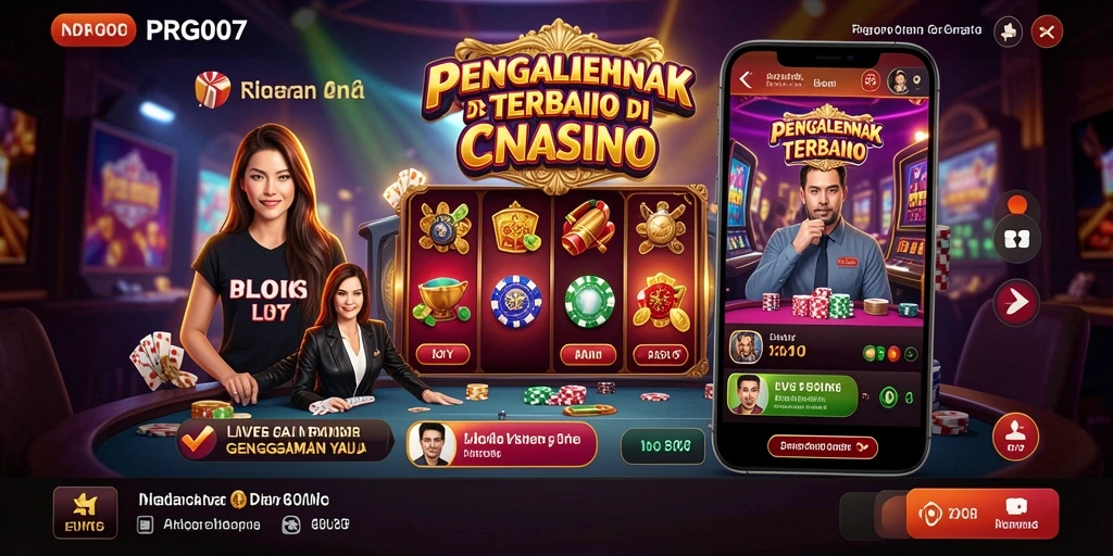 Screenshot PRG007 menampilkan dealer langsung dan pemain dalam aksi permainan.