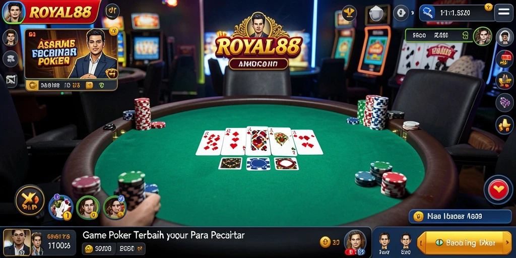 Gameplay seru poker di ROYAL88 dengan grafik yang menawan.