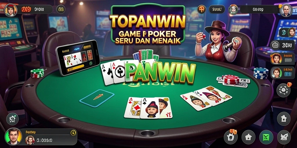 Screenshot utama TOPANWIN menampilkan pemain yang asyik bermain Poker.