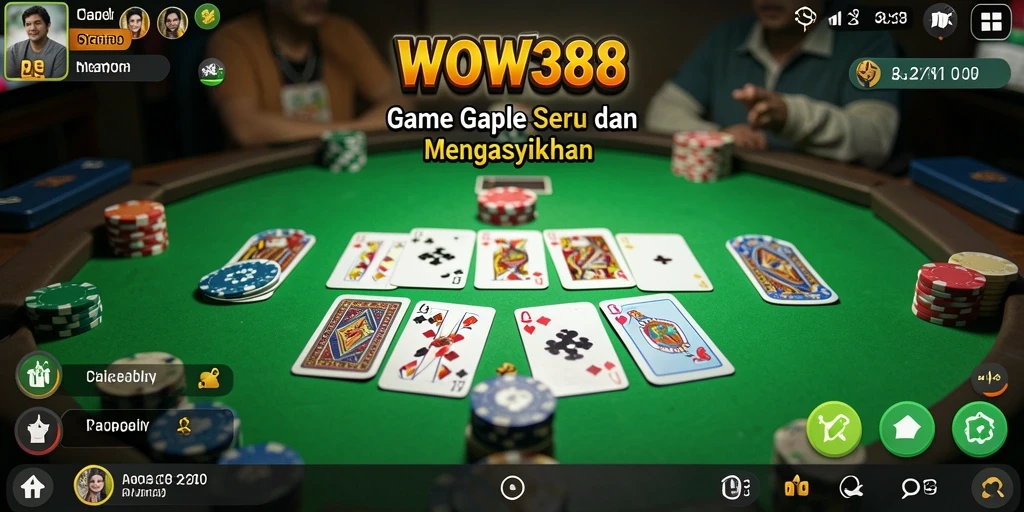 Tampilan gameplay WOW388 yang menarik dengan fitur Gaple.